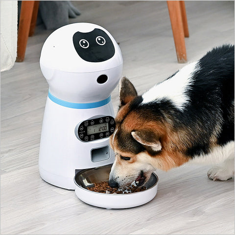 Image of Automatic Robot Pet Feeder with Voice Record
