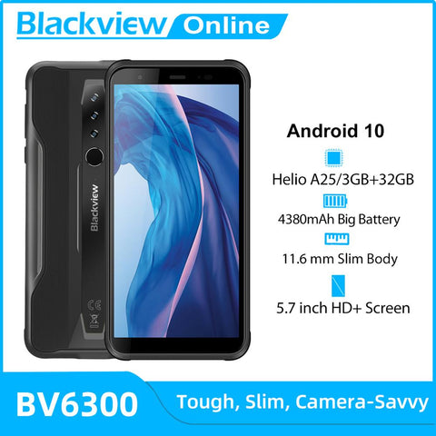 Image of BLACKVIEW New Arrival BV6300 3GB+32GB Android 10 Rugged Smartphone 4380mAh 5.7 inch HD Screen IP68 Waterproof 4G Mobile Phone