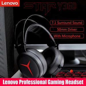Lenovo Star Y360 Wired Gaming Headset Gamer PC Over-the-ear Headphone With Microphone Earphones For PC Computer Ear Headphones - ExpoMegaStore