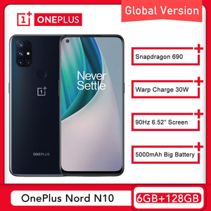 Global Version OnePlus Nord N10 5G World Premiere 6GB 128GB Snapdragon 690 Smartphone 90Hz Display 64MP Quad Cams Warp 30T NFC