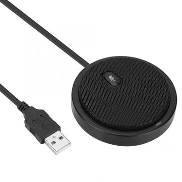 VIMCENT YM-200S M2 Wired 360 degree Pickup Audio Video Omnidirectional Microphone Conference Desktop Computer Black Microphone - ExpoMegaStore