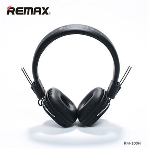REMAX RM-100H Retractable PU Wired Control Headset Earphone Headphone With Mic - ExpoMegaStore
