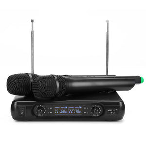 J.I.Y V-2 Wireless Dual Microphone Mic System for KTV Karaoke Speech Event US
