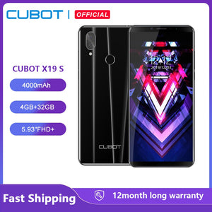 Cubot X19 S 4GB+32GB Smartphone 5.93" 2160*1080 FHD+ Helio P23 Octa-Core Dual Camera 16MP Face ID 4000mAh Big Battery 4G LTE