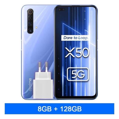 Image of Global Version realme X50 X 50 5G 6GB 128GB 6.57'' Smartphone Snapdragon 765G 120Hz Ultra Display 48MP Quad Cams Cellphone 30W - ExpoMegaStore
