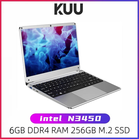 Image of KUU KBOOK PRO 14.1 inch Intel N3450 Quad Core 6GB DDR4 RAM 256GB SSD Notebook IPS Laptop With additional Sata 2.5 port