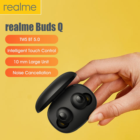 Image of Realme Buds Q TWS Wireless Earphones BT5.0 Stereo Waterproof Intelligent Touch Controls Handsfree with Mic 400mAh Charging Box - ExpoMegaStore