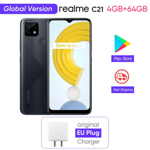 [World Premiere In Stock] Global Version realme C21 Smartphone Helio G35 Octa Core 64GB 6.5"display 5000mAh battery 3-Card Slot - ExpoMegaStore