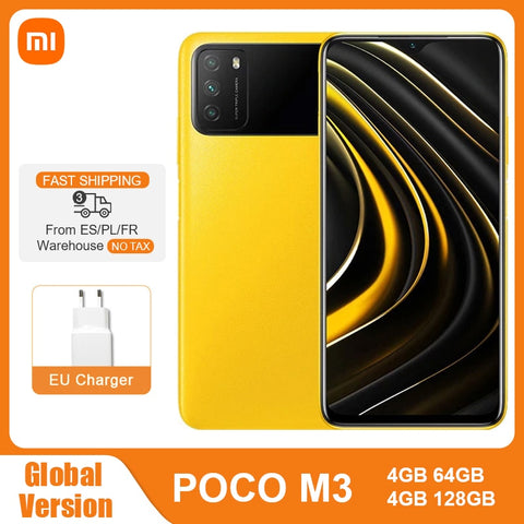 Global Version POCO M3 4GB 64GB 128GB Snapdragon 662 Octa Core 6000mAh 48MP Triple Camera 6.53" FHD+ DotDrop Display Smartphone - ExpoMegaStore