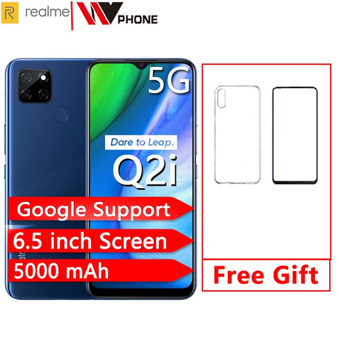 Image of Realme Q2i 4GB 128GB 5G Mobile Smart Phone 6.5'' 1600x720 5000mAh 13MP Triple Camera Dimensity MTK720 Octa Core 18W Fast Charger - ExpoMegaStore