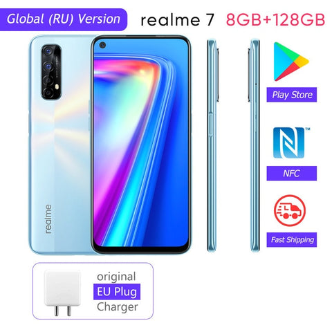 Image of realme 7 Global Version Cell Phones Unlocked 30W Fast Charge Smartphone 8GB RAM 128GB ROM Mobile Phones Helio G95 Gaming Phone - ExpoMegaStore
